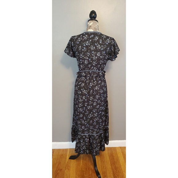 Max Studio black/blue floral pattern midi dress - Picture 3 of 8